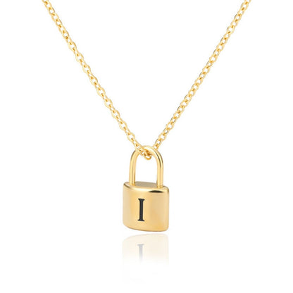 Initial Necklace "Gold Lock"