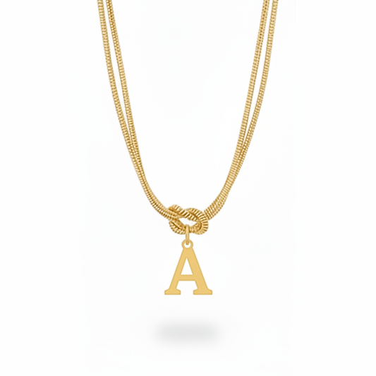 Initial Necklace "Alphabet Knot"
