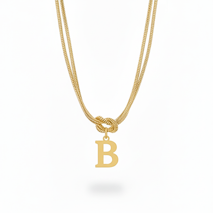 Initial Necklace "Alphabet Knot"