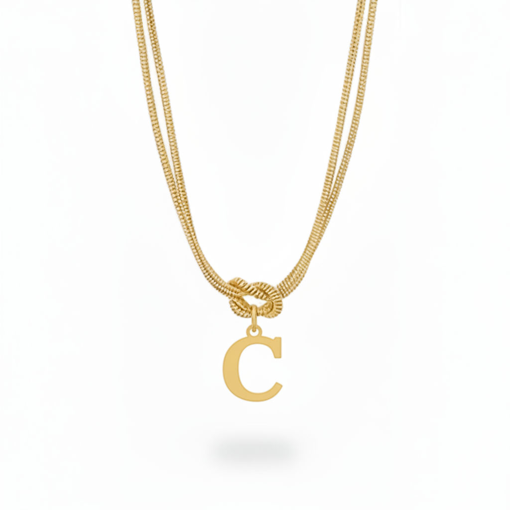 Initial Necklace "Alphabet Knot"