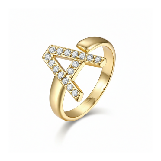 Adjustable Initial Ring "Twinkle"