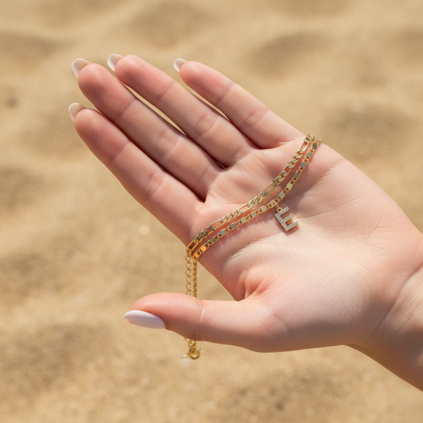 Initial Bracelet "Sparkle Gold"