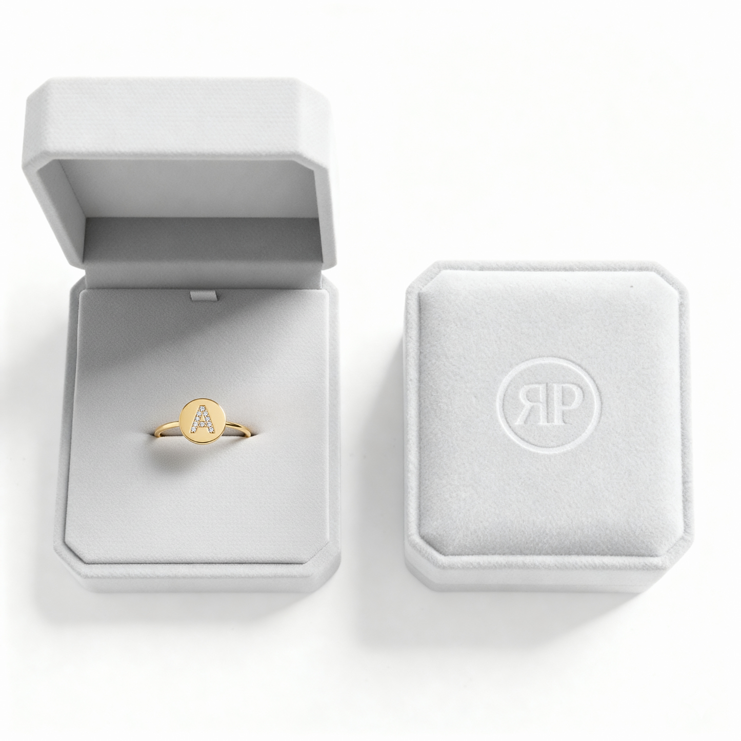 Adjustable Initial Ring "Gold Shine"