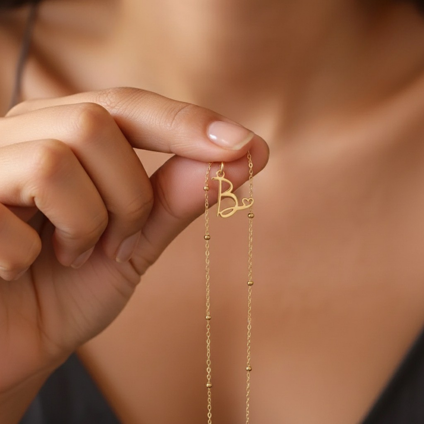 Initial Necklace "Heart Love"