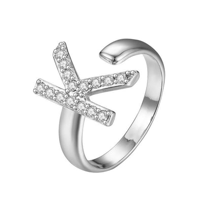 Adjustable Initial Ring "Twinkle"