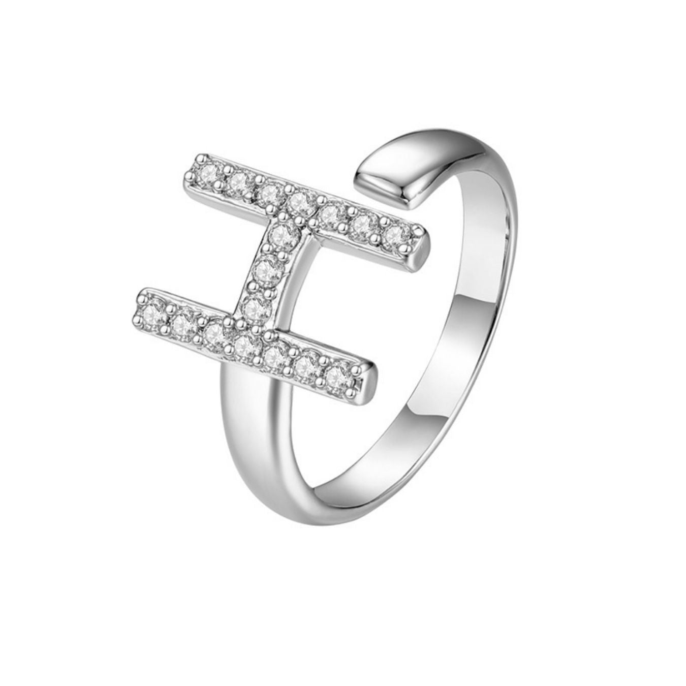 Adjustable Initial Ring "Twinkle"