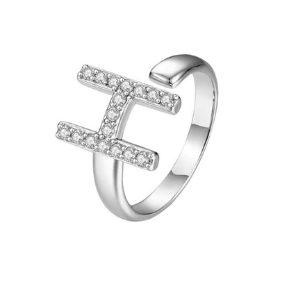 Adjustable Initial Ring "Twinkle"