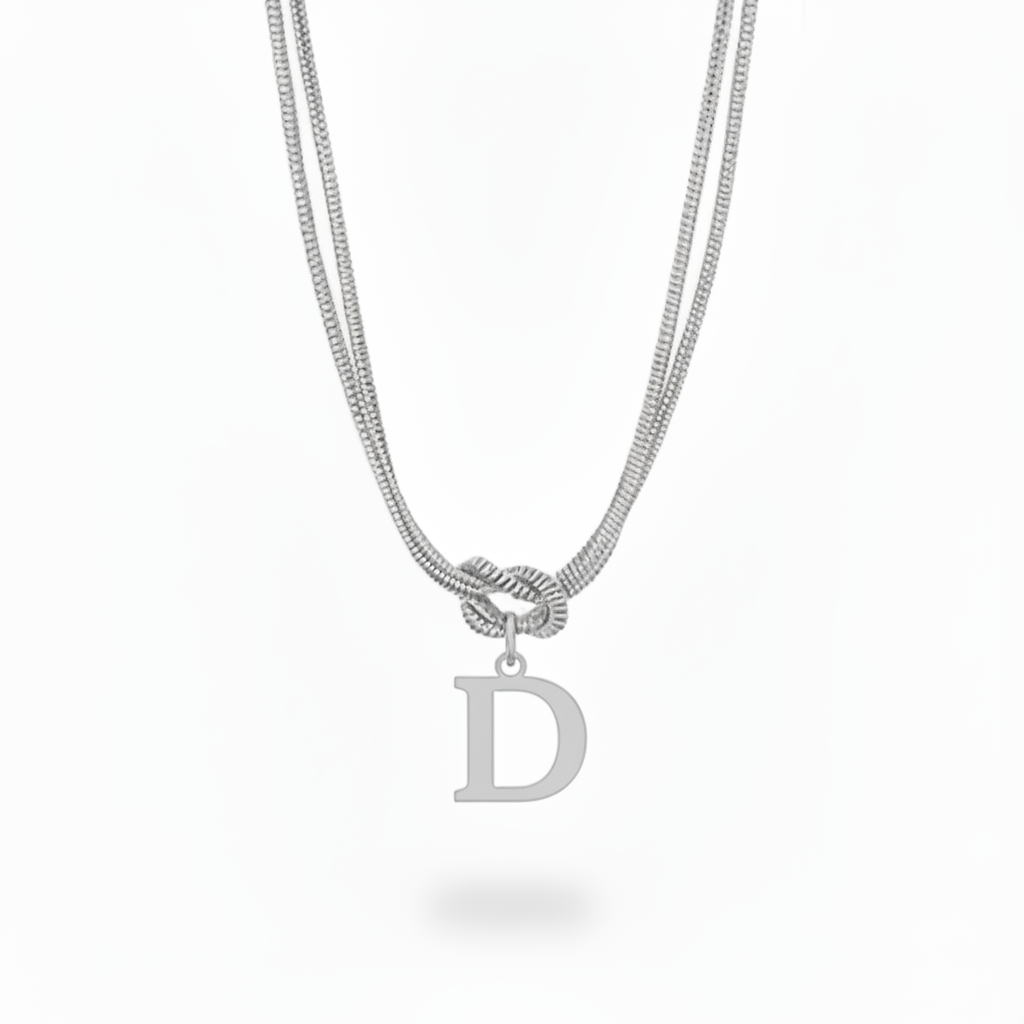 Initial Necklace "Alphabet Knot"