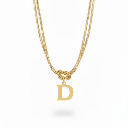 Initial Necklace "Alphabet Knot"