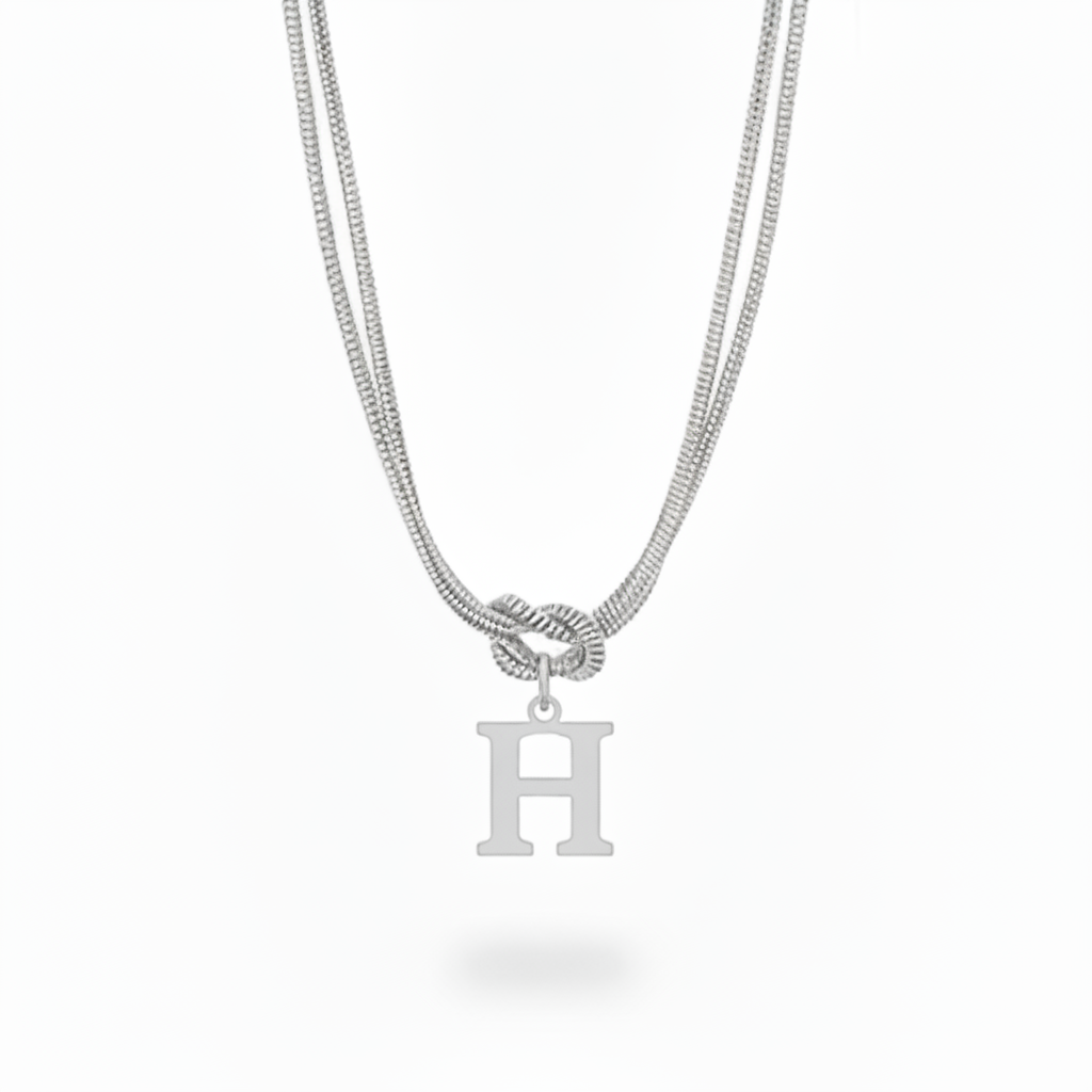 Initial Necklace "Alphabet Knot"
