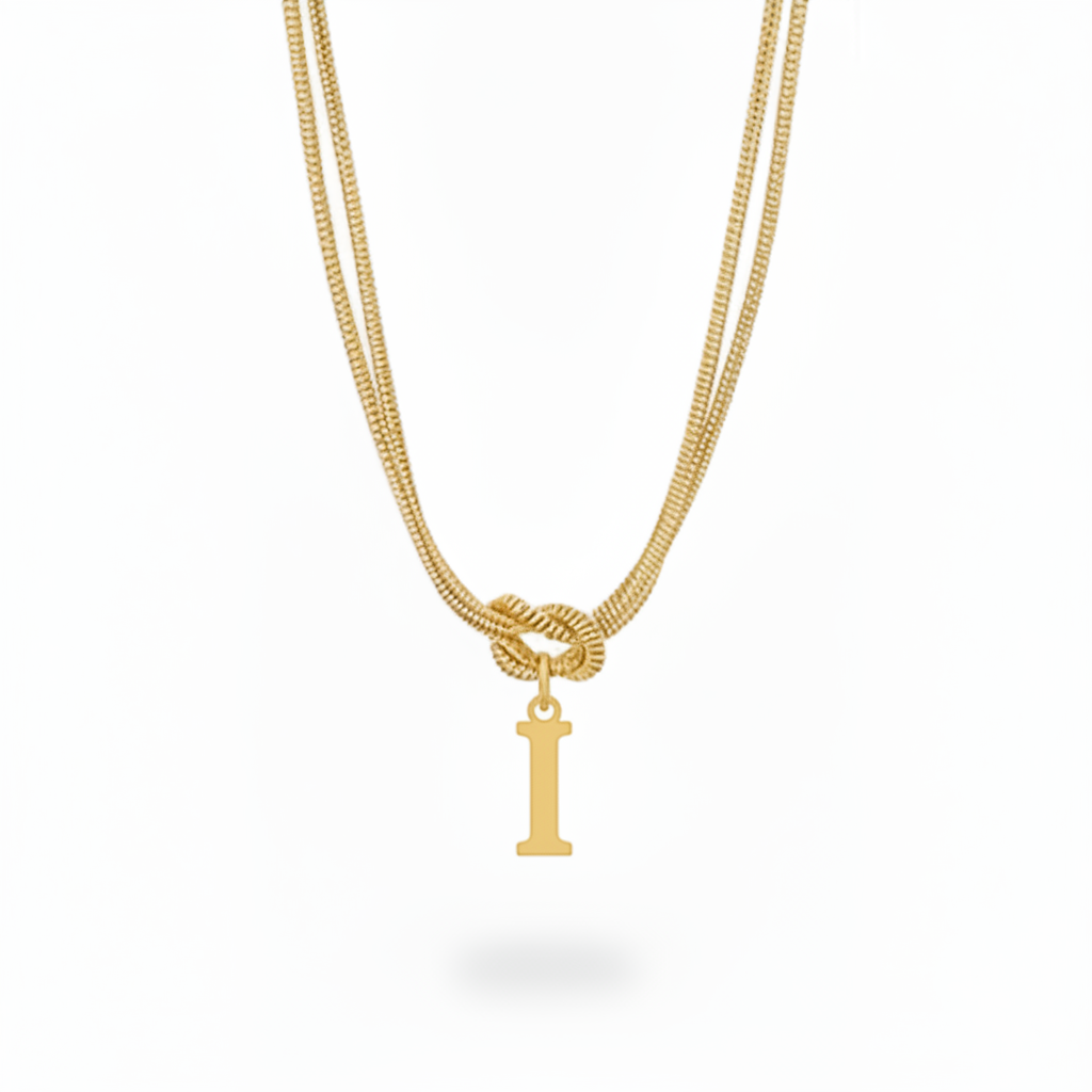 Initial Necklace "Alphabet Knot"