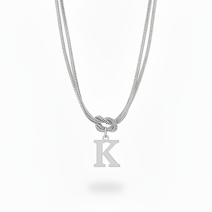 Initial Necklace "Alphabet Knot"