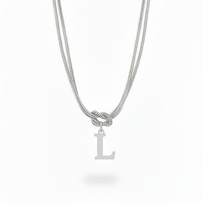 Initial Necklace "Alphabet Knot"