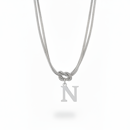 Initial Necklace "Alphabet Knot"