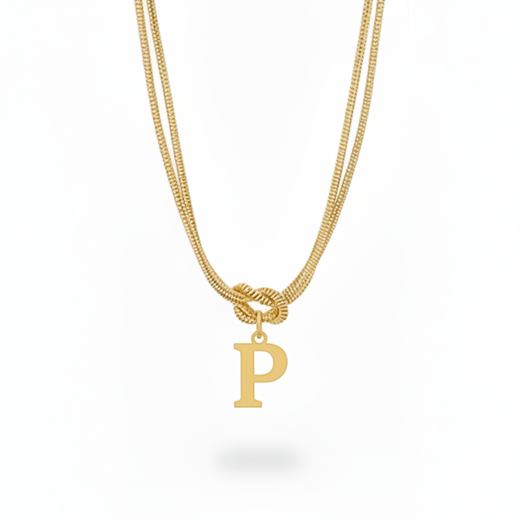 Initial Necklace "Alphabet Knot"