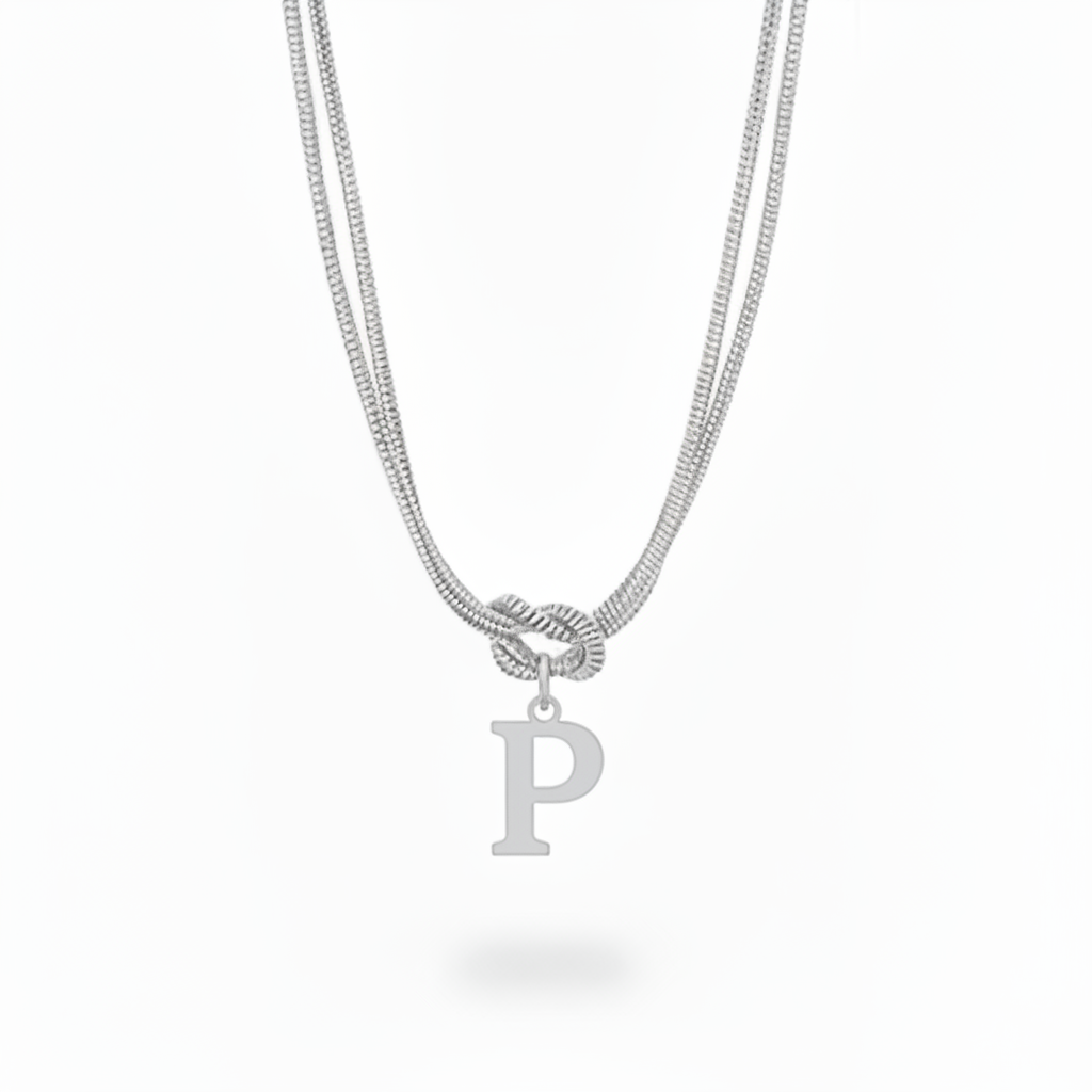 Initial Necklace "Alphabet Knot"
