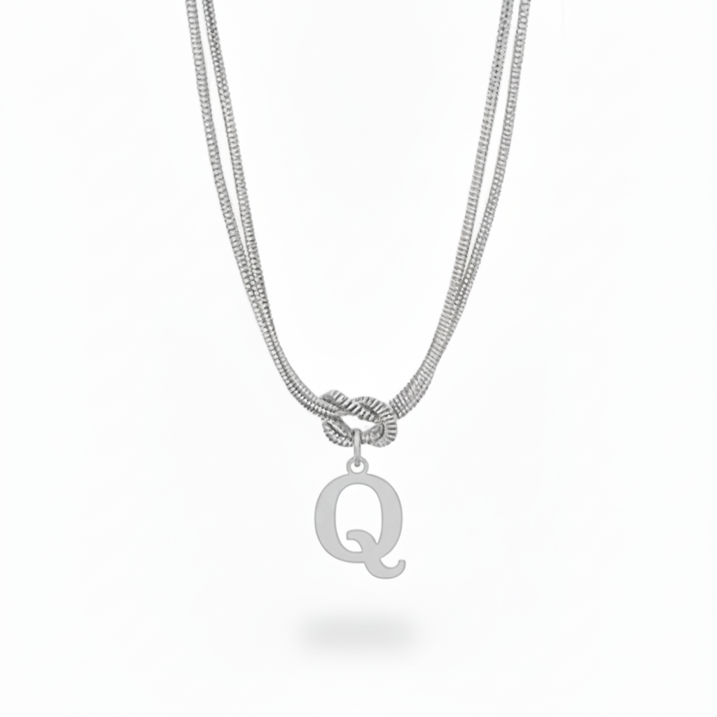 Initial Necklace "Alphabet Knot"