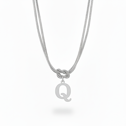 Initial Necklace "Alphabet Knot"