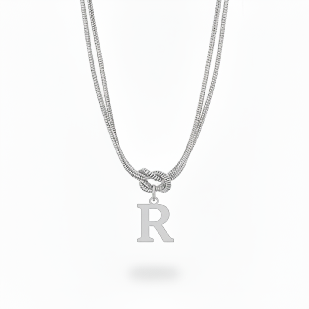 Initial Necklace "Alphabet Knot"