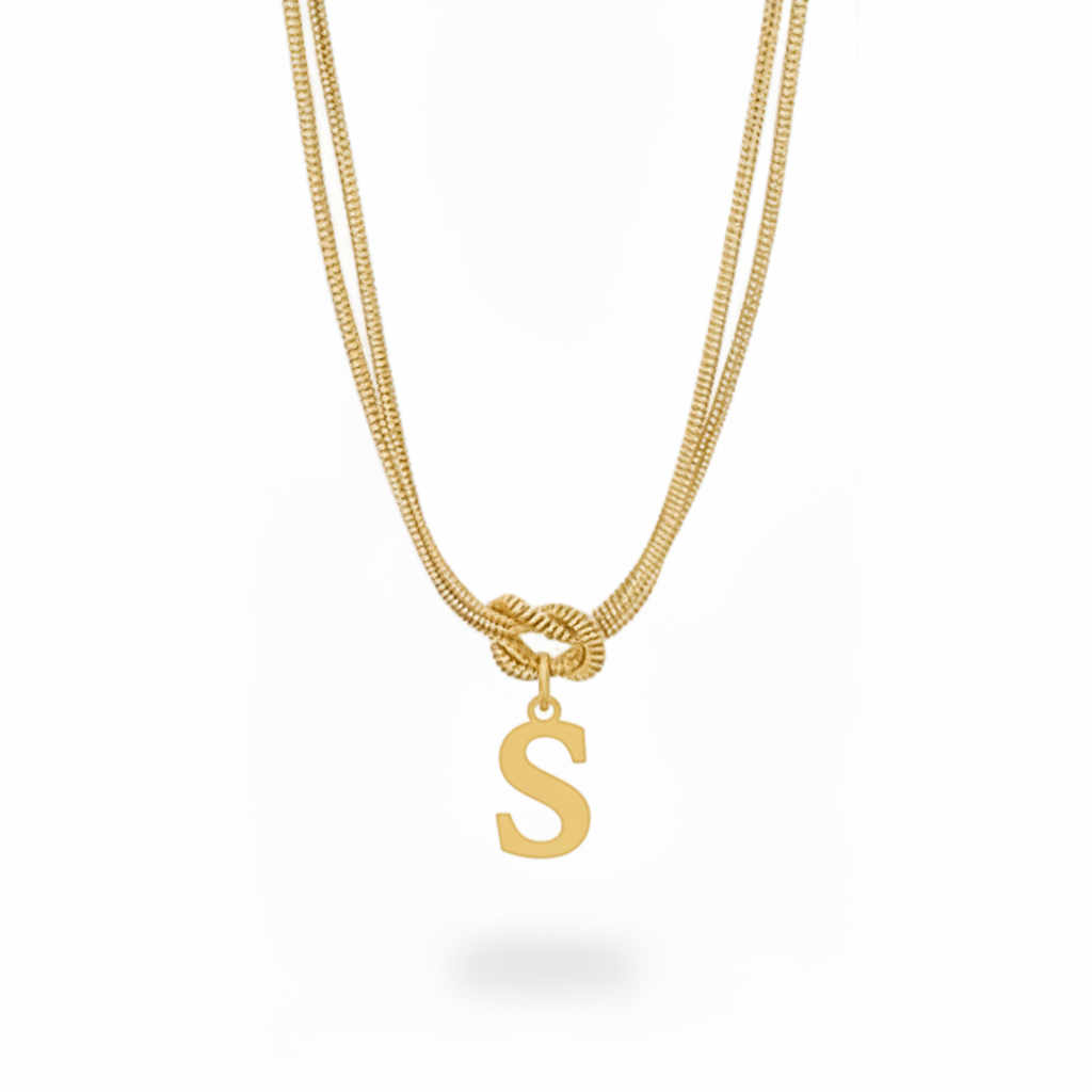 Initial Necklace "Alphabet Knot"