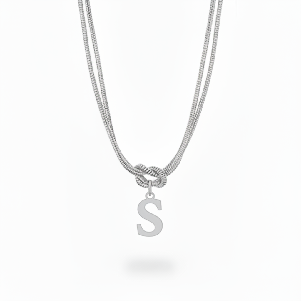 Initial Necklace "Alphabet Knot"