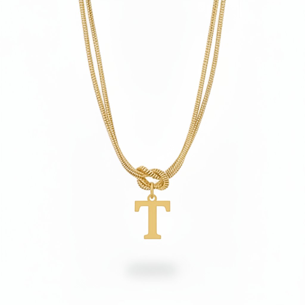 Initial Necklace "Alphabet Knot"