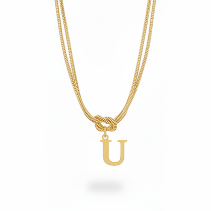 Initial Necklace "Alphabet Knot"
