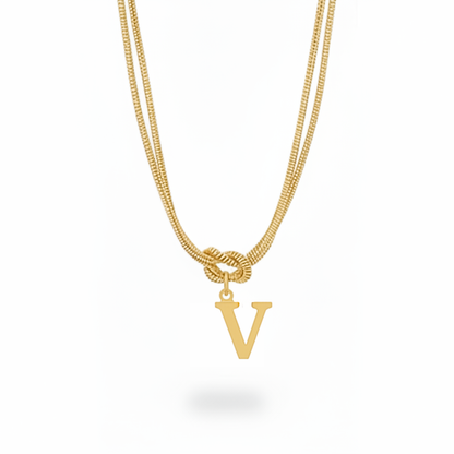 Initial Necklace "Alphabet Knot"