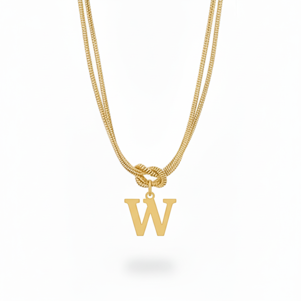 Initial Necklace "Alphabet Knot"