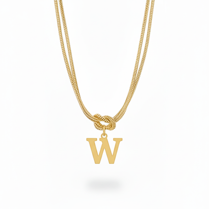 Initial Necklace "Alphabet Knot"