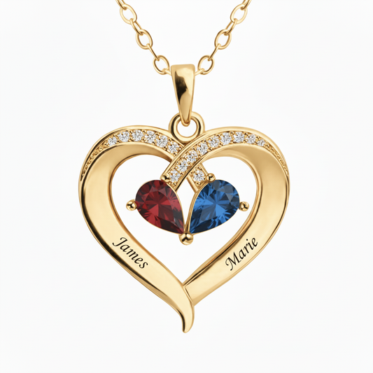 Name Necklace "Entwined Hearts"