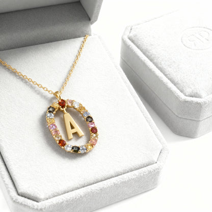 Initial Necklace "Rainbow"