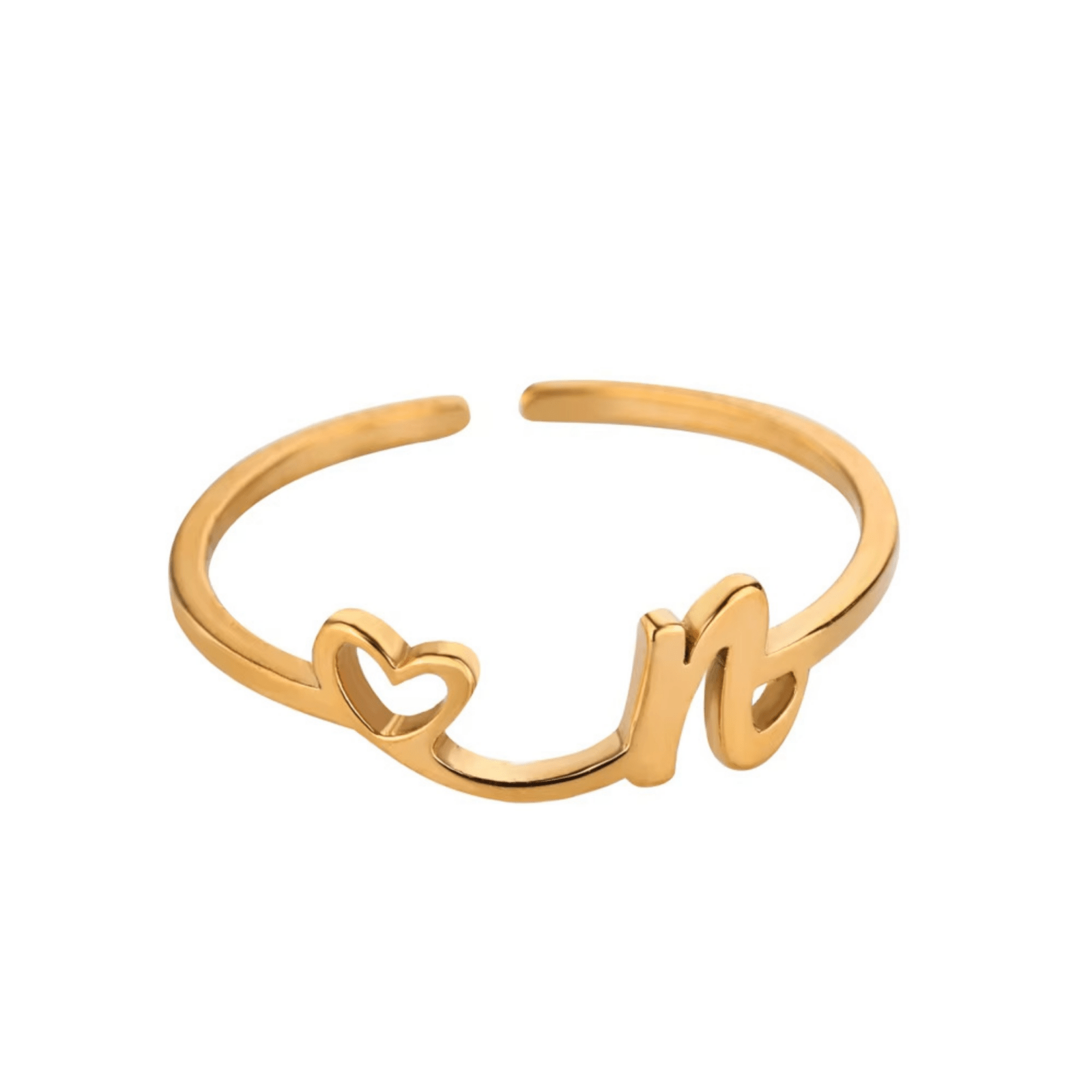 RICCARDI - BAGUE AJUSTABLE "Initial Heart Ring" - Riccardi
