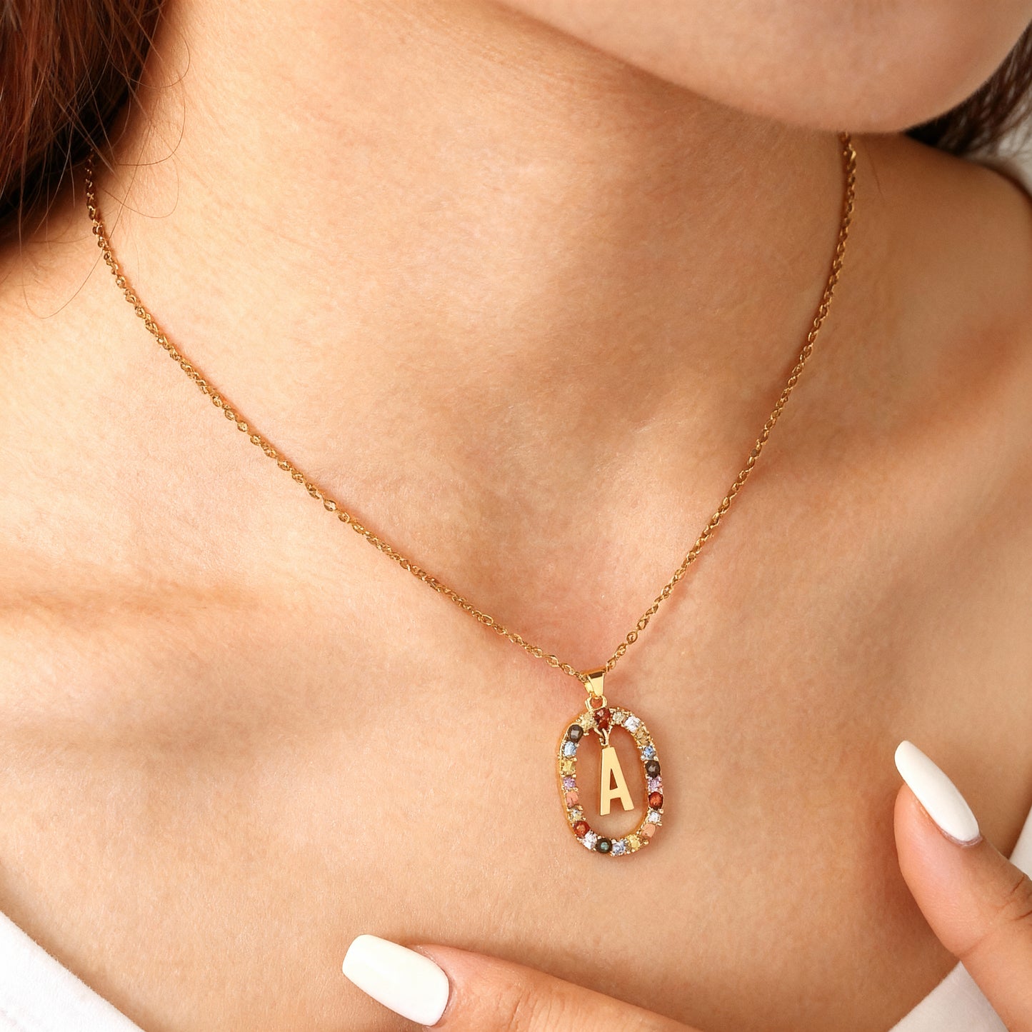 Initial Necklace "Rainbow"