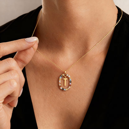 Initial Necklace "Rainbow"