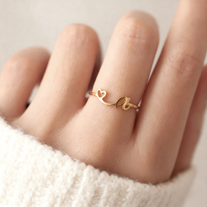 Adjustable Initial Ring "Pretty"