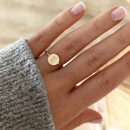 Adjustable Initial Ring "Gold Shine"