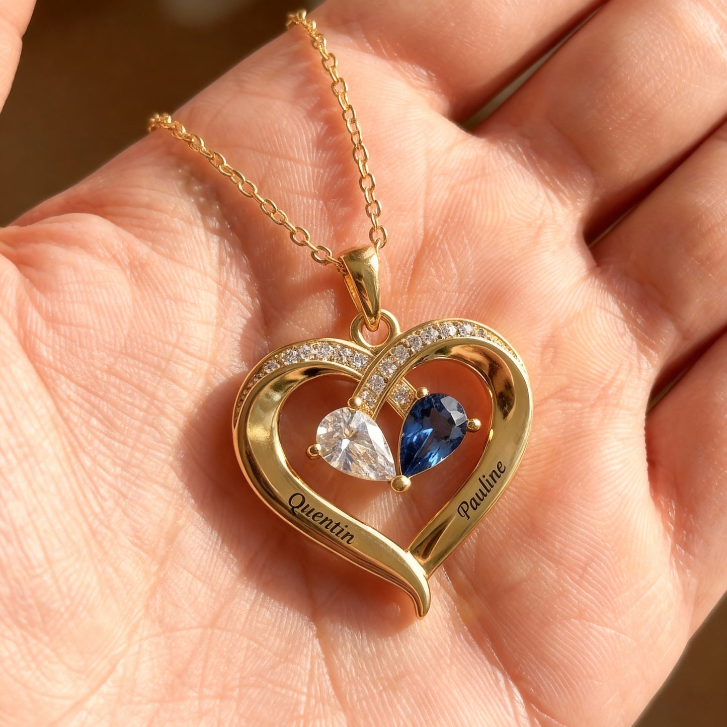 Name Necklace "Entwined Hearts"