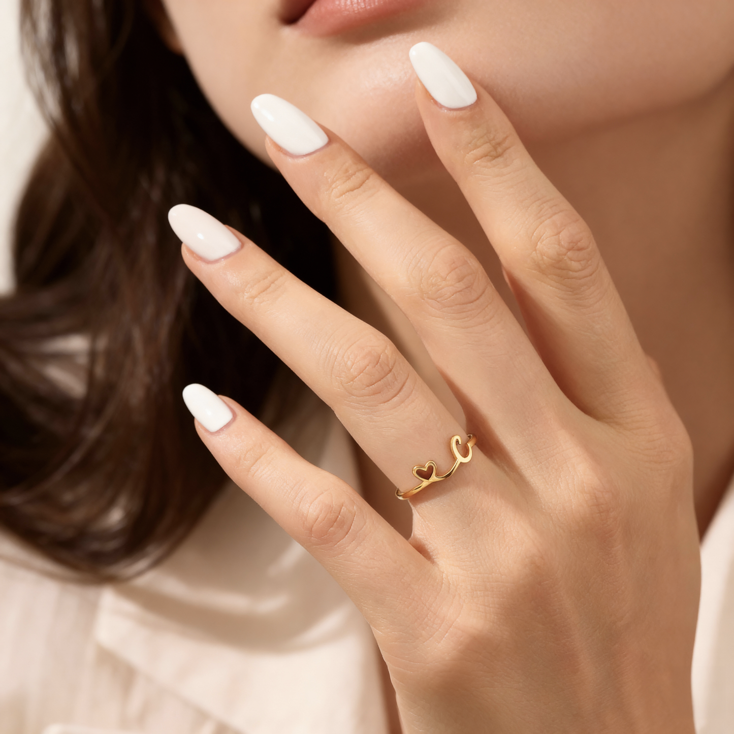 Adjustable Initial Ring "Pretty"