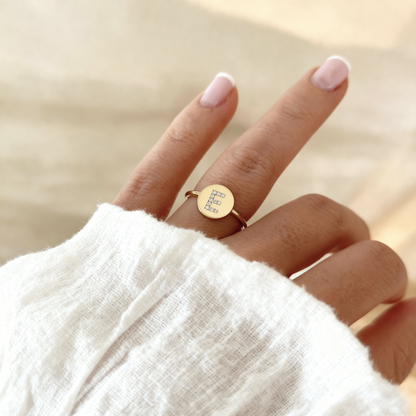 Adjustable Initial Ring "Gold Shine"